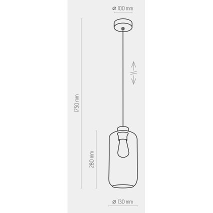 Żyrandol na lince MARCO 1xE27/60W/230V czarny