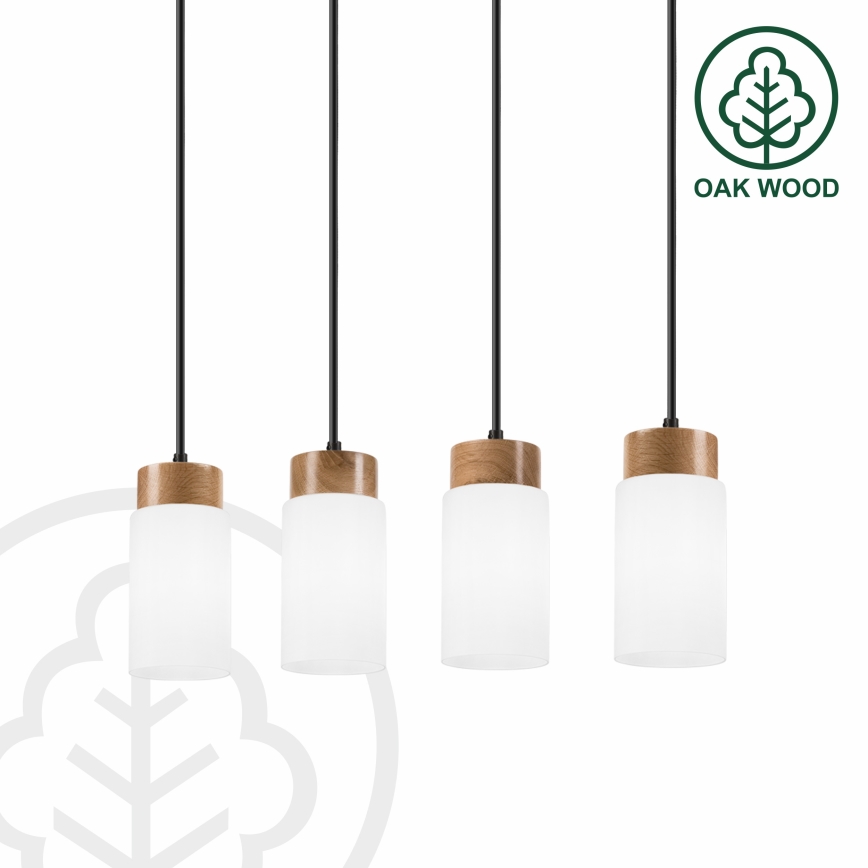 Żyrandol na lince MARKUS 4xE27/15W/230V czarny/dąb