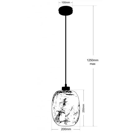 Żyrandol na lince MARLBE 1xE27/60W/230V fioletowy