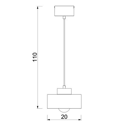 Żyrandol na lince MARTI 1xE27/15W/230V biały/chrom błyszczący