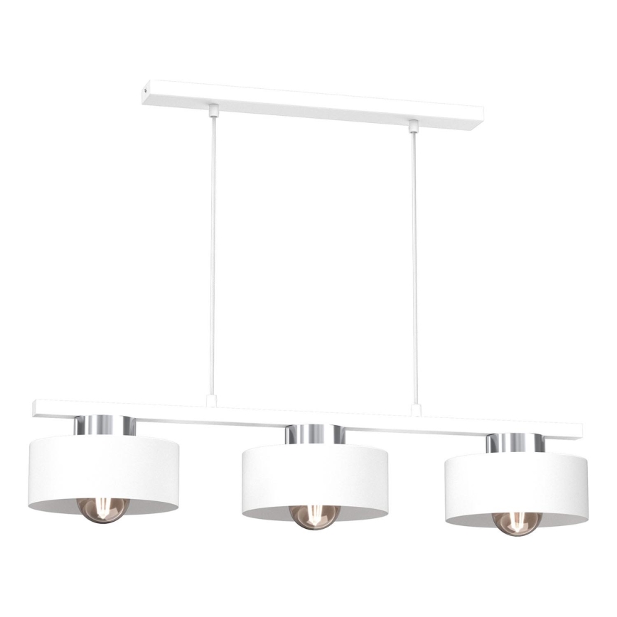 Żyrandol na lince MARTI 3xE27/15W/230V biały/chrom błyszczący