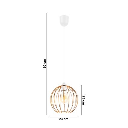 Żyrandol na lince MATT 1xE27/60W/230V biały/miedziany
