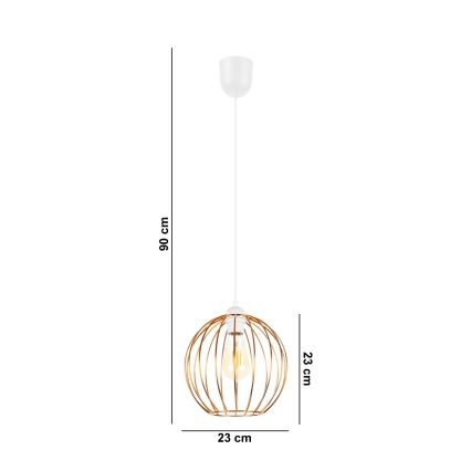 Żyrandol na lince MATT 1xE27/60W/230V biały/miedziany