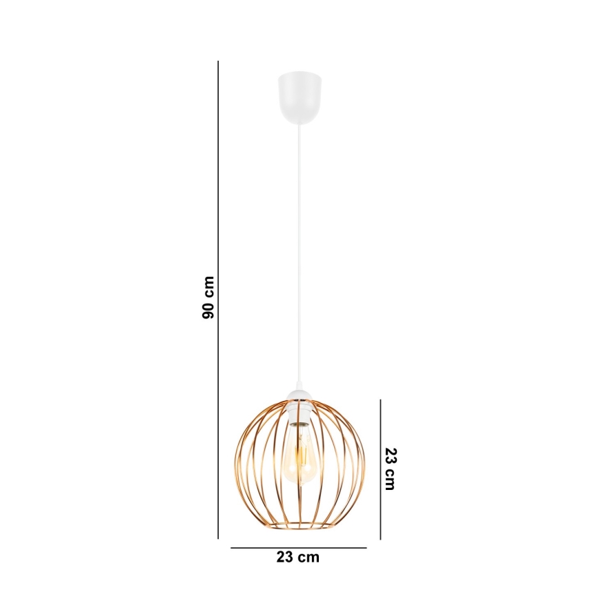 Żyrandol na lince MATT 1xE27/60W/230V biały/miedziany