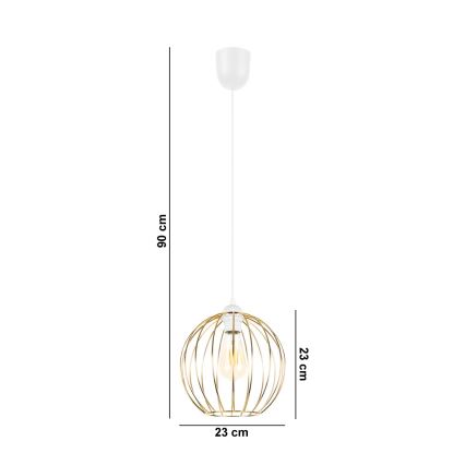 Żyrandol na lince MATT 1xE27/60W/230V biały/złoty