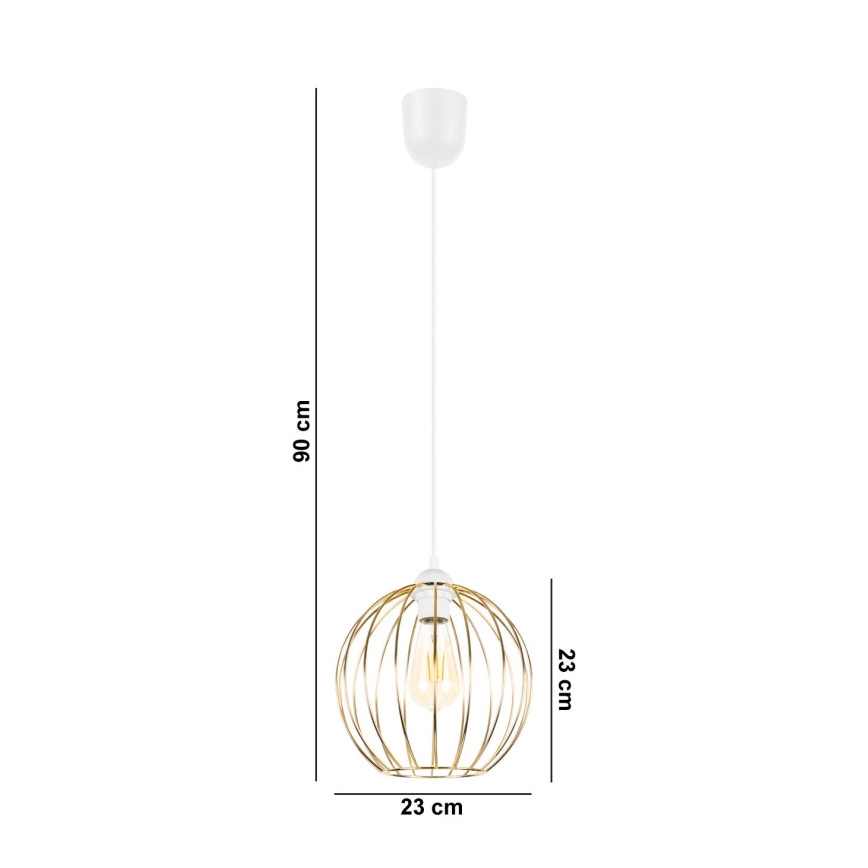 Żyrandol na lince MATT 1xE27/60W/230V biały/złoty