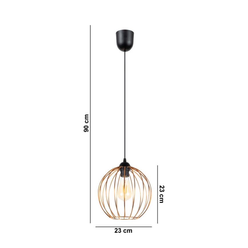 Żyrandol na lince MATT 1xE27/60W/230V czarny/miedziany