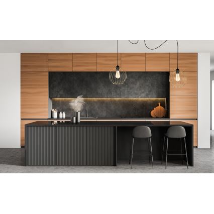 Żyrandol na lince MATT 2xE27/60W/230V pająk czarny/złoty