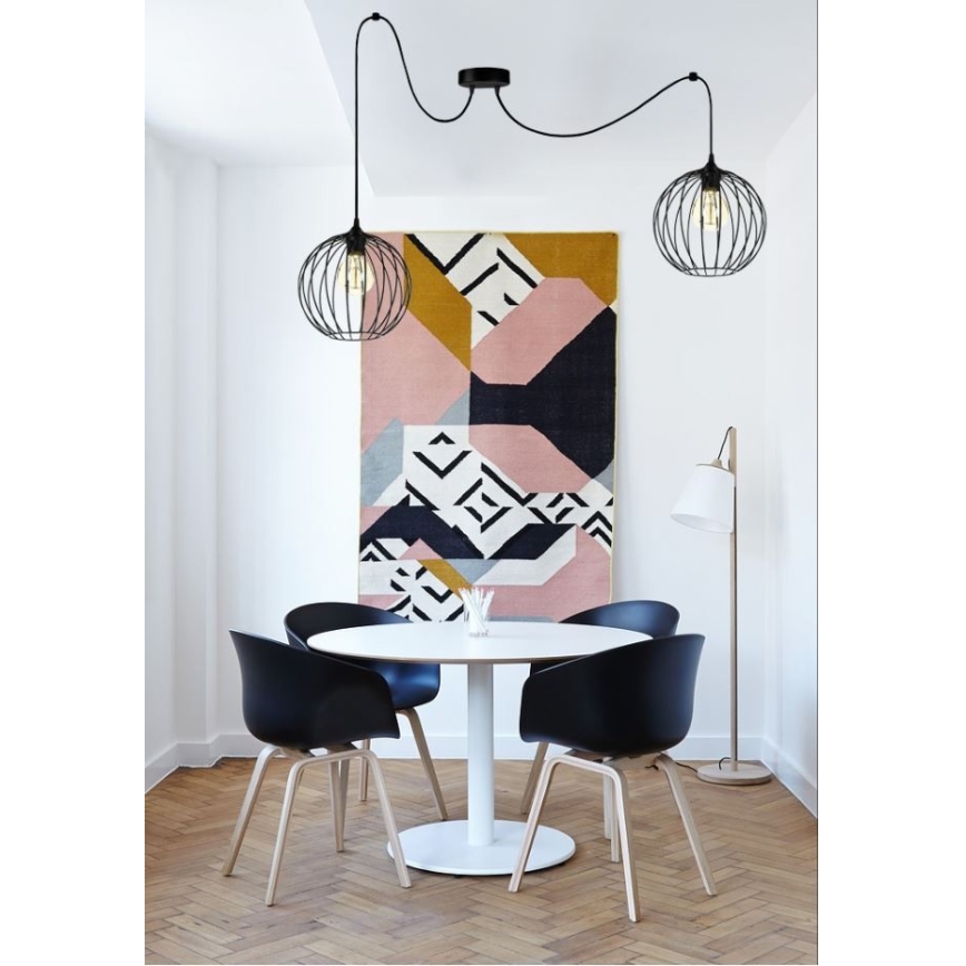 Żyrandol na lince MATT 2xE27/60W/230V pająk