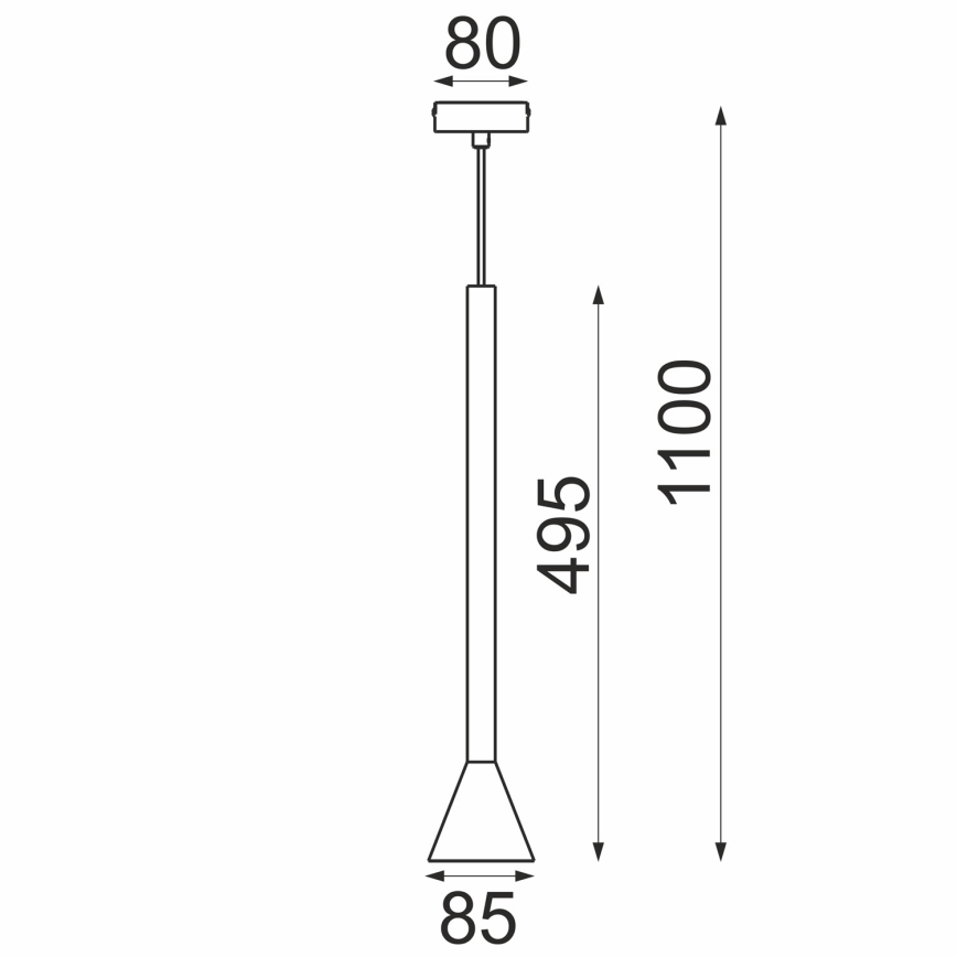Żyrandol na lince MAZZO 1xGU10/8W/230V, czarny