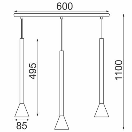Żyrandol na lince MAZZO 3xGU10/8W/230V beżowy