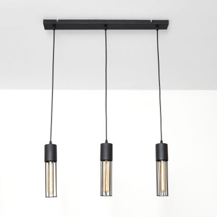 Żyrandol na lince MELODY 3xE27/15W/230V czarne