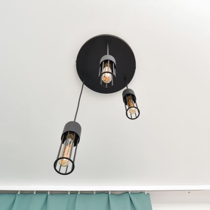 Żyrandol na lince MELODY 3xE27/15W/230V czarne