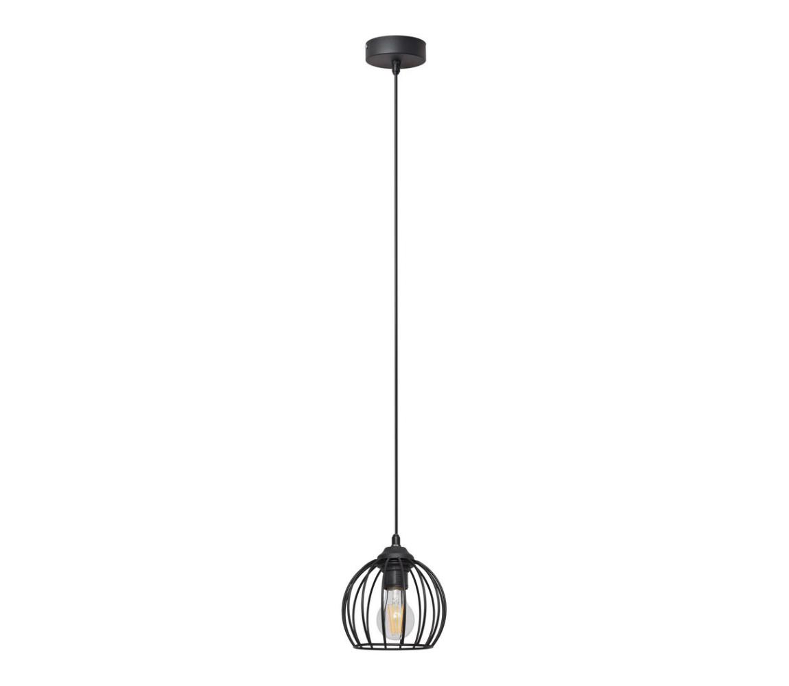 Żyrandol na lince MERCURE 1xE27/15W/230V śr. 16 cm czarny
