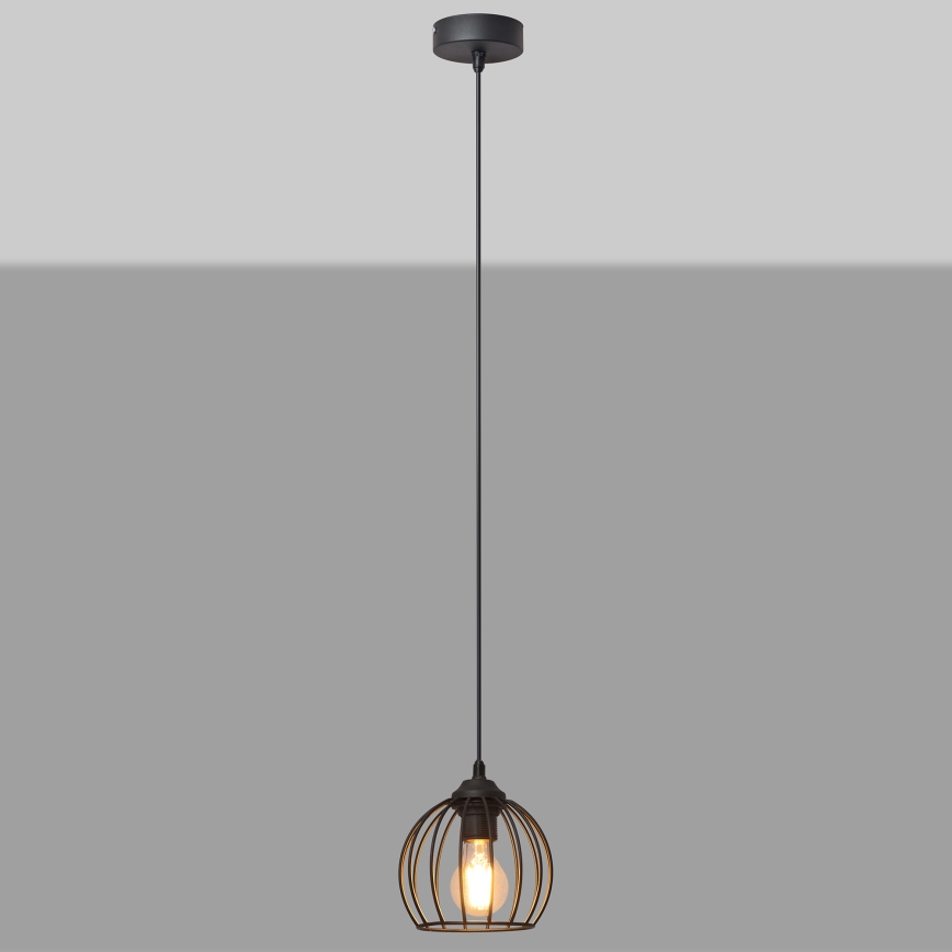 Żyrandol na lince MERCURE 1xE27/15W/230V śr. 16 cm czarny