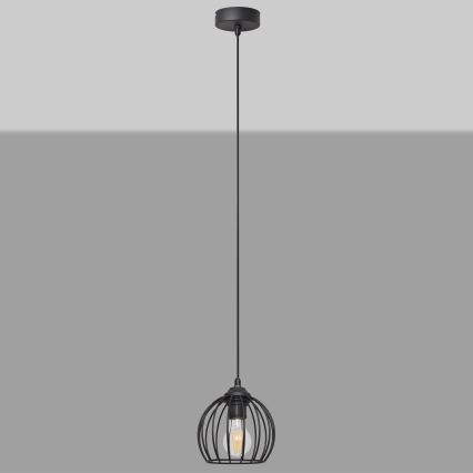 Żyrandol na lince MERCURE 1xE27/15W/230V śr. 16 cm czarny