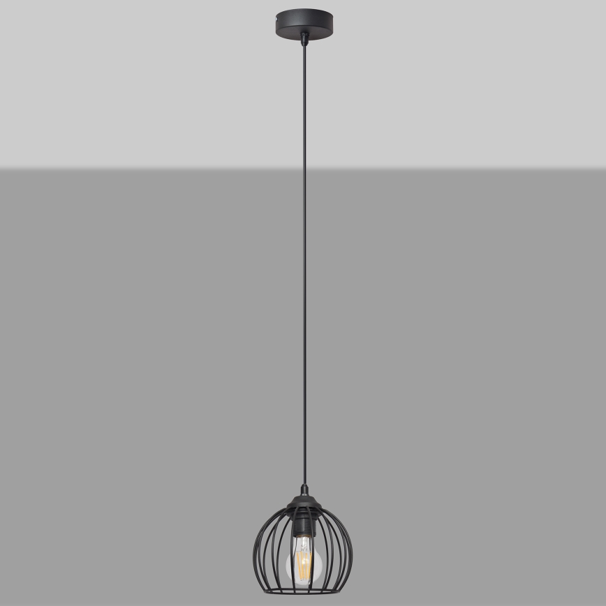 Żyrandol na lince MERCURE 1xE27/15W/230V śr. 16 cm czarny