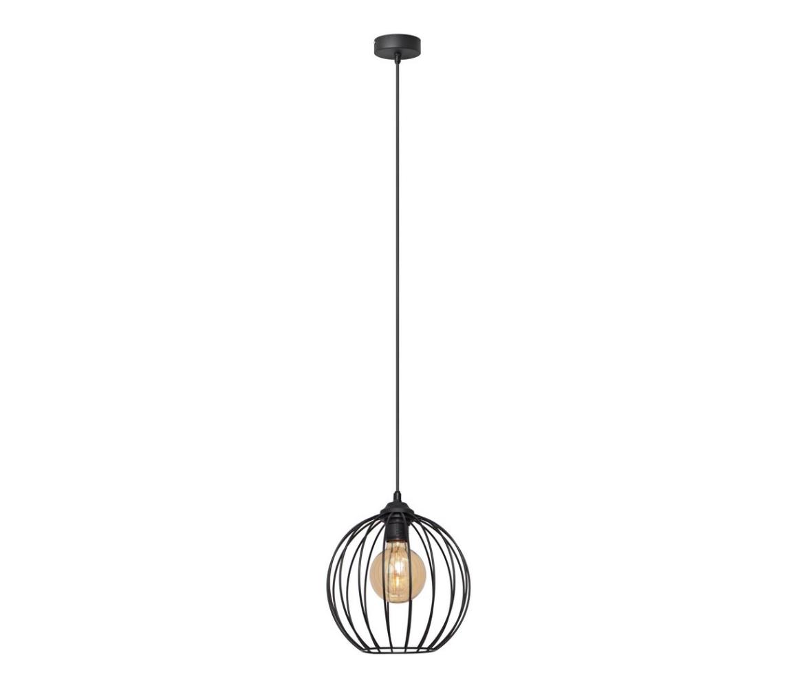 Żyrandol na lince MERCURE 1xE27/15W/230V śr. 24 cm czarny