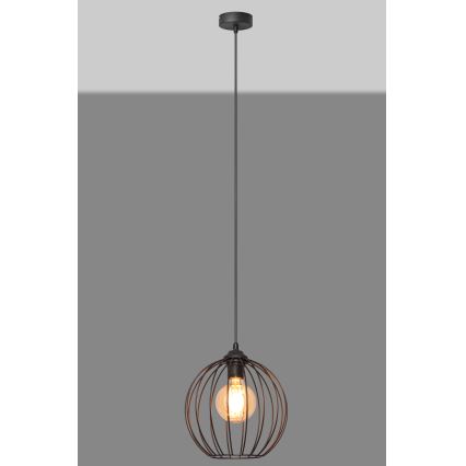 Żyrandol na lince MERCURE 1xE27/15W/230V śr. 24 cm czarny