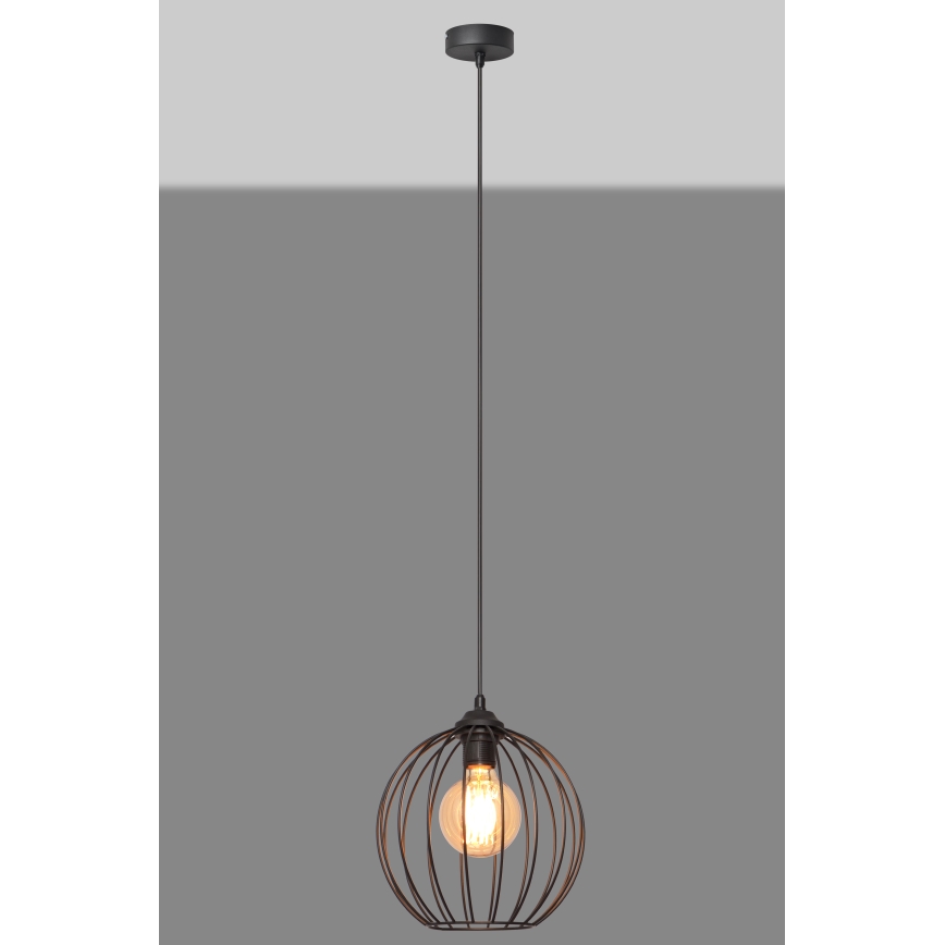 Żyrandol na lince MERCURE 1xE27/15W/230V śr. 24 cm czarny