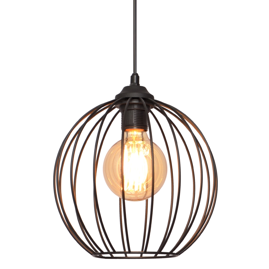 Żyrandol na lince MERCURE 1xE27/15W/230V śr. 24 cm czarny