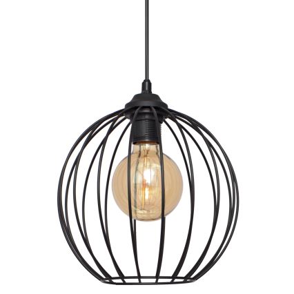 Żyrandol na lince MERCURE 1xE27/15W/230V śr. 24 cm czarny