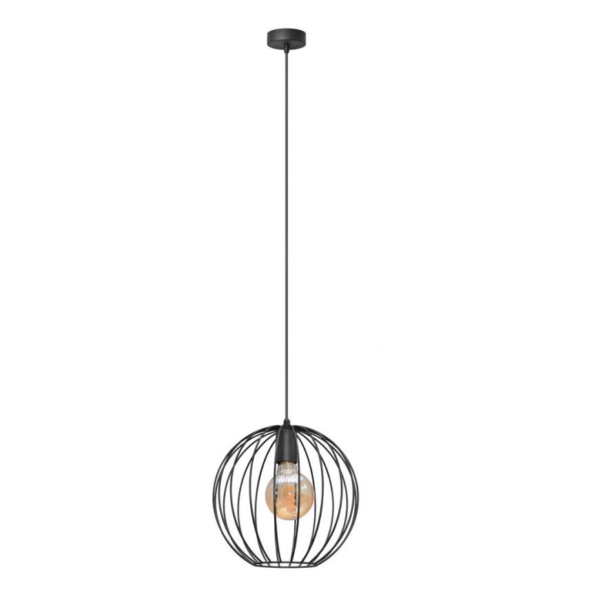 Żyrandol na lince MERCURE 1xE27/15W/230V śr. 30 cm czarny