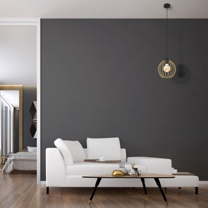 Żyrandol na lince MERCURE 1xE27/15W/230V złoty/czarne