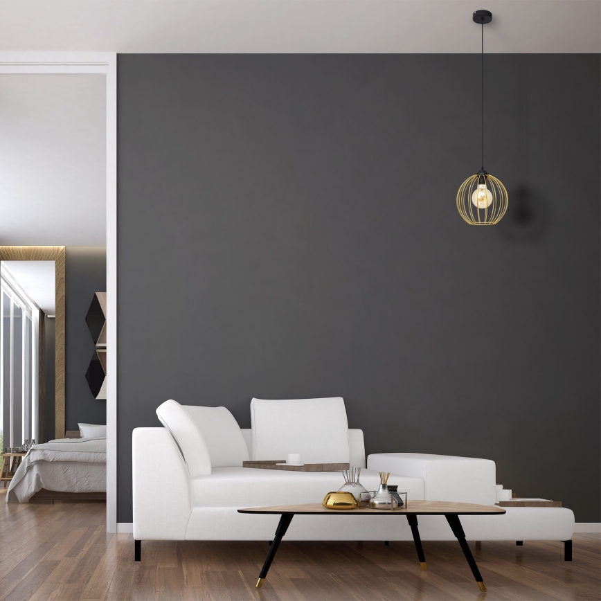 Żyrandol na lince MERCURE 1xE27/15W/230V złoty/czarne