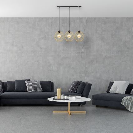 Żyrandol na lince MERCURE 3xE27/15W/230V złoty/czarne
