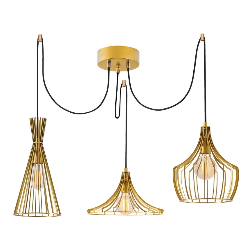 Żyrandol na lince MEZOPOTAMYA 3xE27/40W/230V pająk zl.