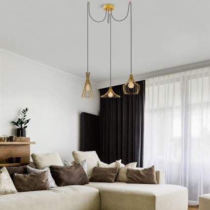 Żyrandol na lince MEZOPOTAMYA 3xE27/40W/230V pająk zl.