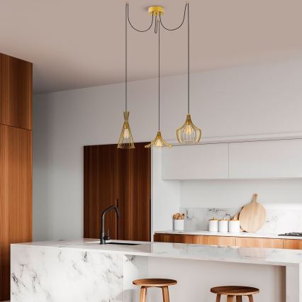 Żyrandol na lince MEZOPOTAMYA 3xE27/40W/230V pająk zl.