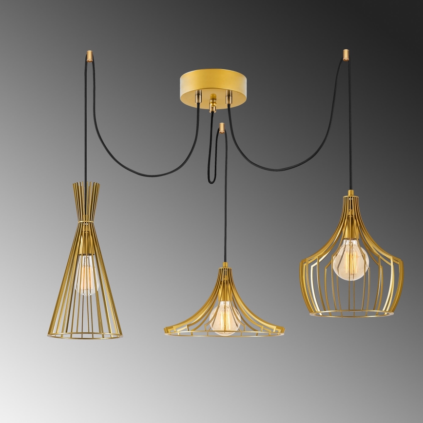 Żyrandol na lince MEZOPOTAMYA 3xE27/40W/230V pająk zl.