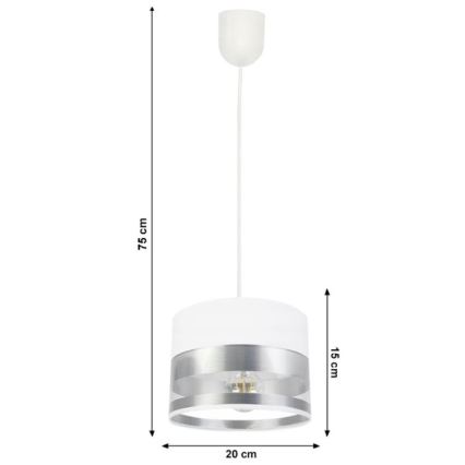 Żyrandol na lince MILO 1xE27/60W/230V srebrny