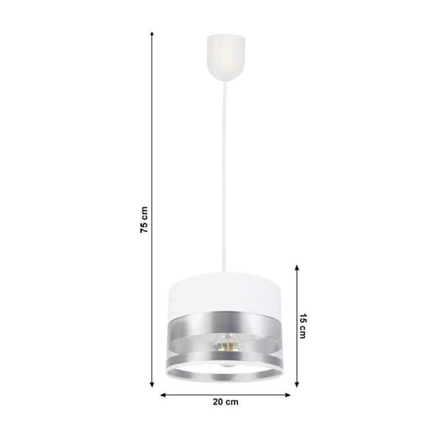 Żyrandol na lince MILO 1xE27/60W/230V srebrny