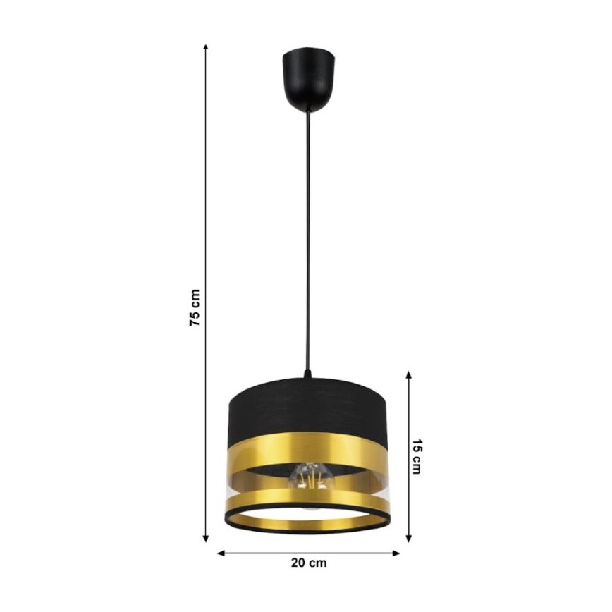 Żyrandol na lince MILO 1xE27/60W/230V złoty/czarny