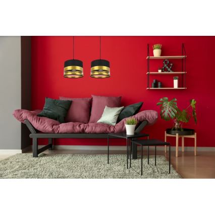 Żyrandol na lince MILO 2xE27/60W/230V złoty/czarny