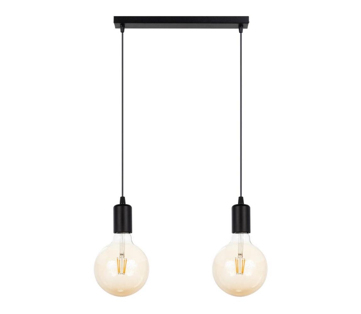 Żyrandol na lince MIROS 2xE27/60W/230V czarny
