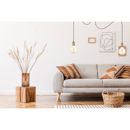 Żyrandol na lince MIROS 2xE27/60W/230V pająk czarny/złoty