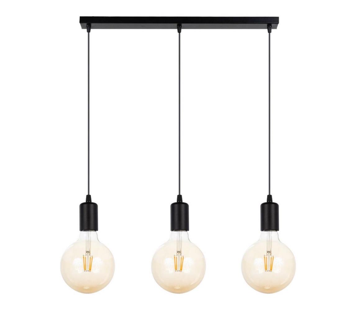 Żyrandol na lince MIROS 3xE27/60W/230V czarny
