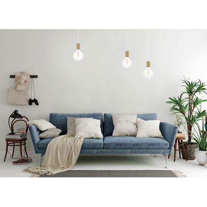 Żyrandol na lince MIROS 3xE27/60W/230V pająk biały/złoty