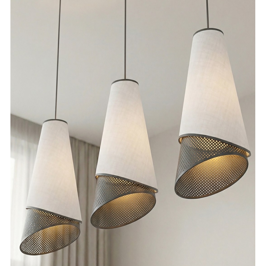 Žyrandol na lince MODA 3xE27/15W/230V szary/czarny