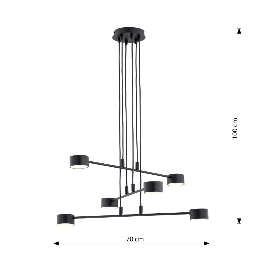 Żyrandol na lince MODUS 6xGX53/10W/230V czarny