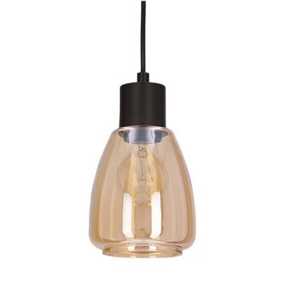 Żyrandol na lince MOLDO 1xE27/40W/230V czarny/dymny beżowy