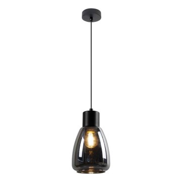 Żyrandol na lince MOLDO 1xE27/40W/230V czarny/dymny czarny