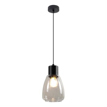Żyrandol na lince MOLDO 1xE27/40W/230V czarny/przezroczysty