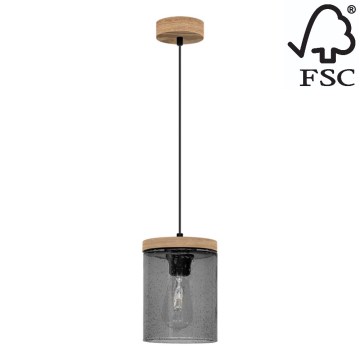 Żyrandol na lince MONSUN 1xE27/60W/230V sosna - certyfikat FSC