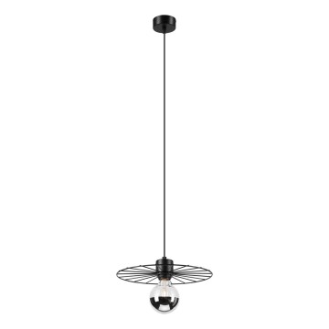 Żyrandol na lince MONTANA 1xE27/15W/230V śr. 30 cm czarny