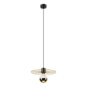 Żyrandol na lince MONTANA 1xE27/15W/230V śr. 30 cm złoty/czarny